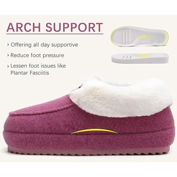 COFACE Womens Warm House Slippers Fuzzy Moccasin Pink slippers NWT Size 8 - Picture 3 of 10